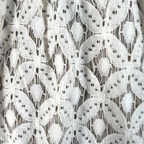 Garnet Hill Cream Lace Overlay Flowy Skirt Women's 10 Whimsical Romantic Fairy - Picture 3 of 12